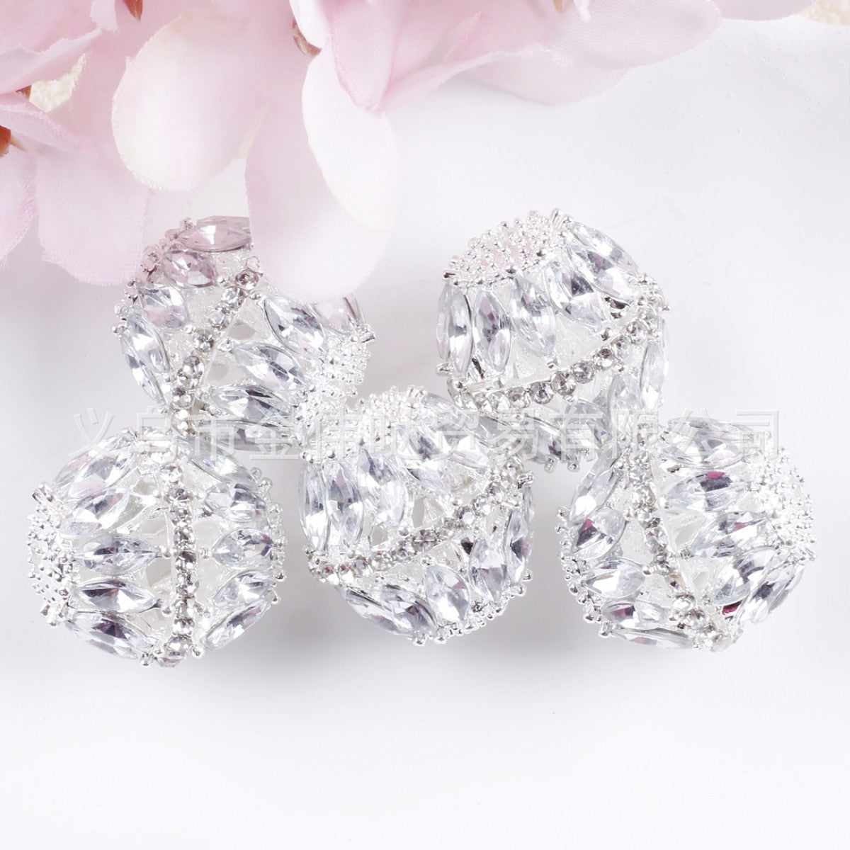 Wholesale 10pcs Heavy Duty Diamond Alloy Zircon Chain Chain Hollow Beads